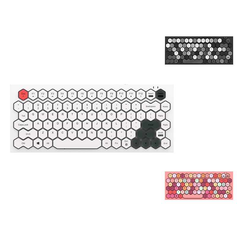 Mini Wireless Bluetooth Keyboard Ultra Slim 2.4GHz Bluetooth5.1 Keyboard 83 Keys Colorful Keypad for Laptop