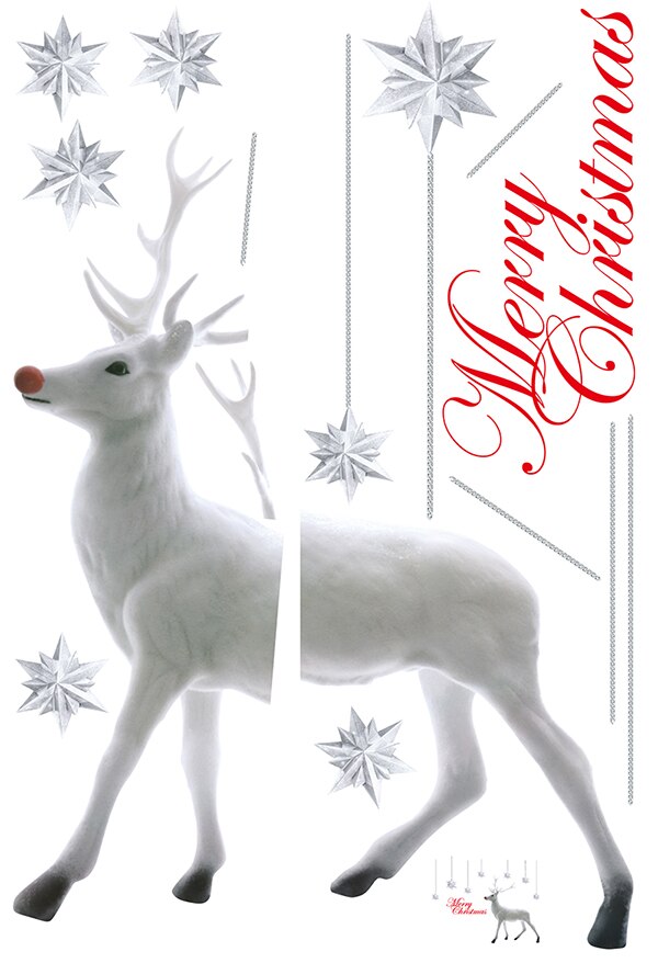 Christmas Window Clings, Cute Reindeer Window Stickers Decals for Home Decoration PVC