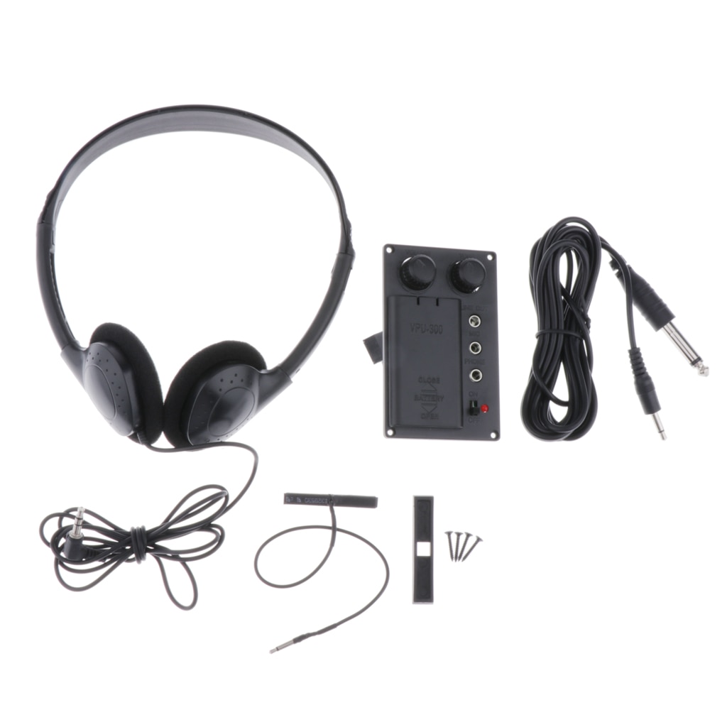 1 Set Viool Eq Piezo Pickup Voorversterker W/Hoofdtelefoon Plug Voor Elektrische Viool Instrumnent Toebehoren