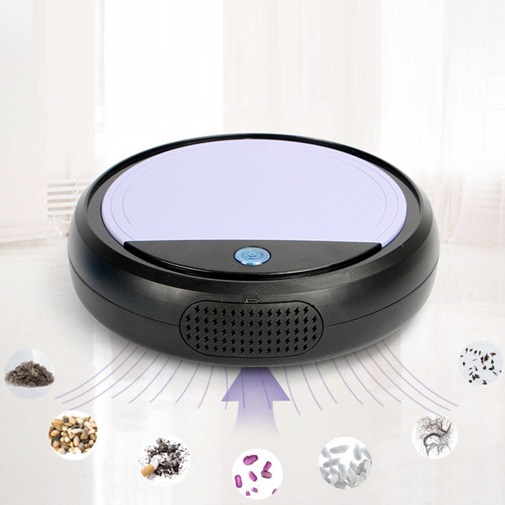 Smart Floor Vacuum Cleaner 3-In-1 Auto Rechargeable Smart Strong Suction Vacuum Cleaner Sweeper USB Rechargeable Cleaning Robot