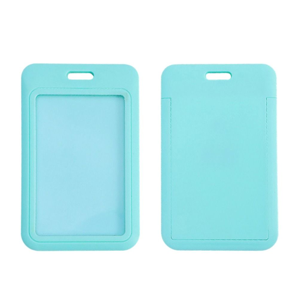 Tarjetero de plástico para estudiantes, funda bonita para tarjetas de crédito: Azul