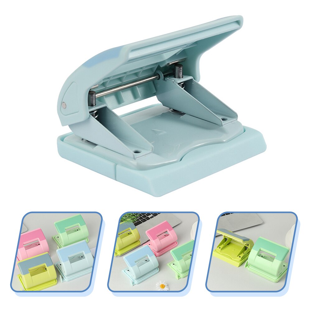 Hole Punch Tool Manual Punching Machine 2-Hole Puncher Loose-leaf Puncher (Random Color)