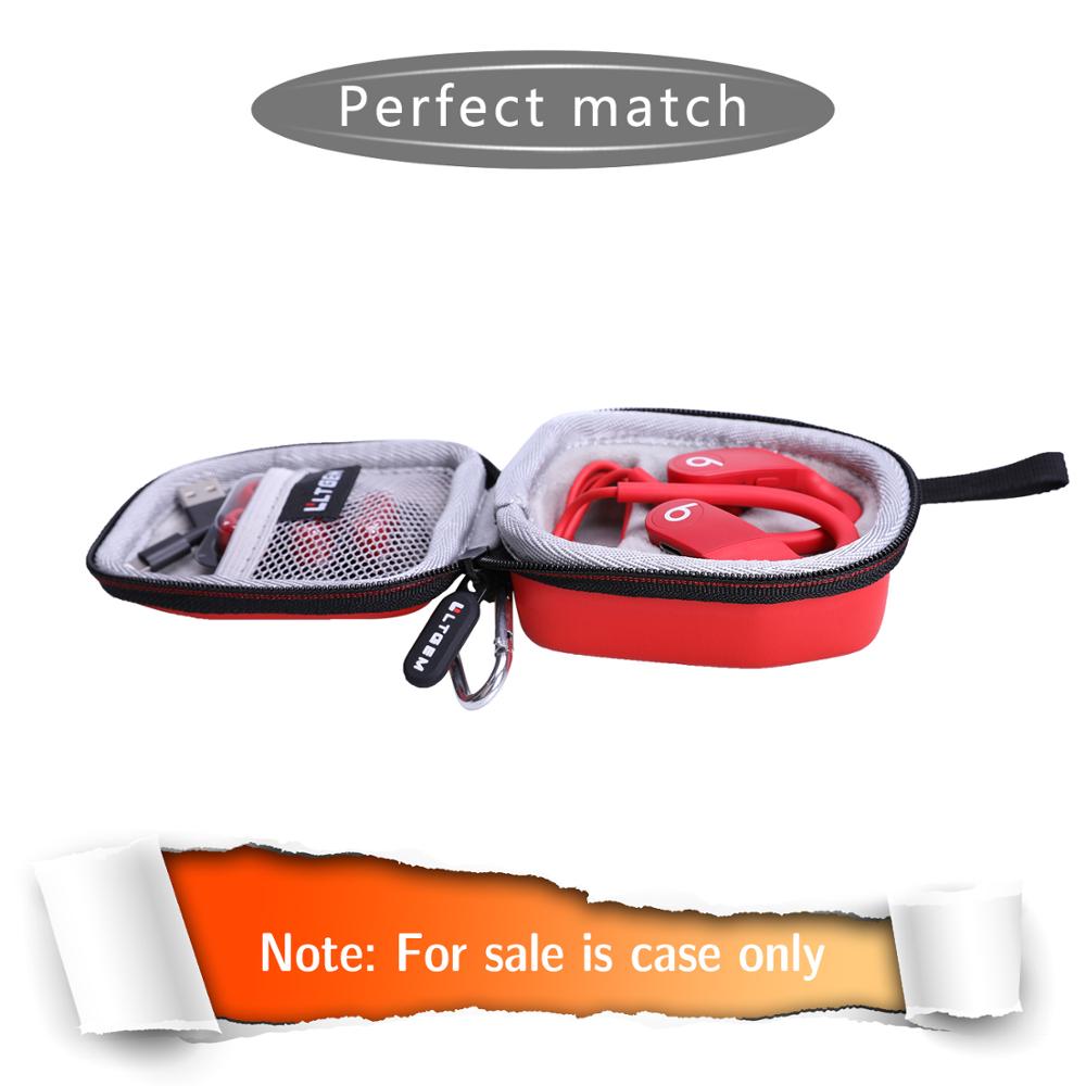 LTGEM Wasserdicht Rot EVA Hard case für Powerbeats High-Leistung Drahtlose Ohr-Handys