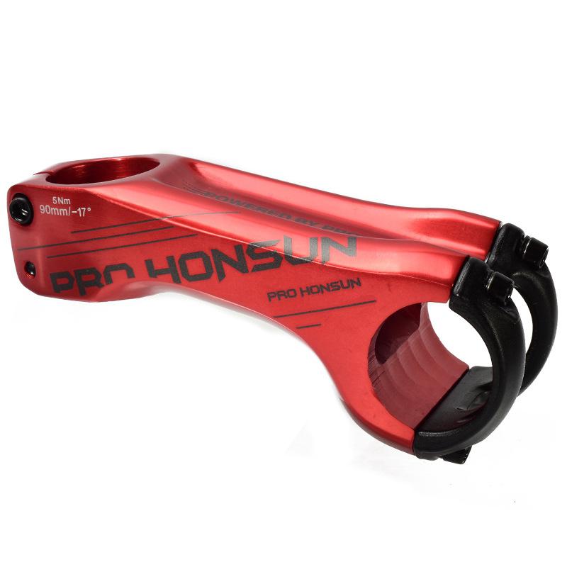 Attacco manubrio bici HONSUN pro negativo 17 gradi angolo MTB attacco manubrio bici parti 90mm attacco manubrio ad alta resistenza per XC sono montagna strada bicicletta