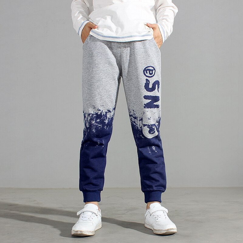 Pantaloni per adolescenti ragazzo autunno 2021 bambini ragazzi pantaloni Jogger cotone lettera stampa pantaloni sportivi bambini Casual autunno vestiti 4-14 anni: blue / 10T