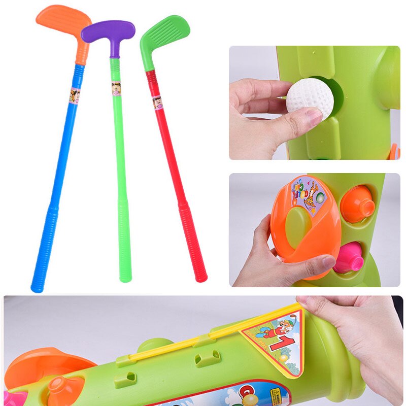 Nieuw Kinderen Speelgoed Golf Caddy Set Ballen Clubs Trolley Kids Jongen Meisje Outdoor Tuin Spel Speelgoed BN99