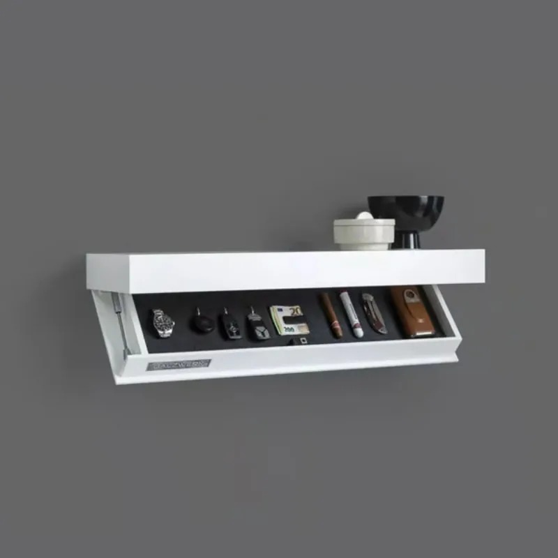 Shelf With Secret Compartment Concealed Floating Shelf Wall-Mounted Storage Solution Hidden Furniture: WHITE