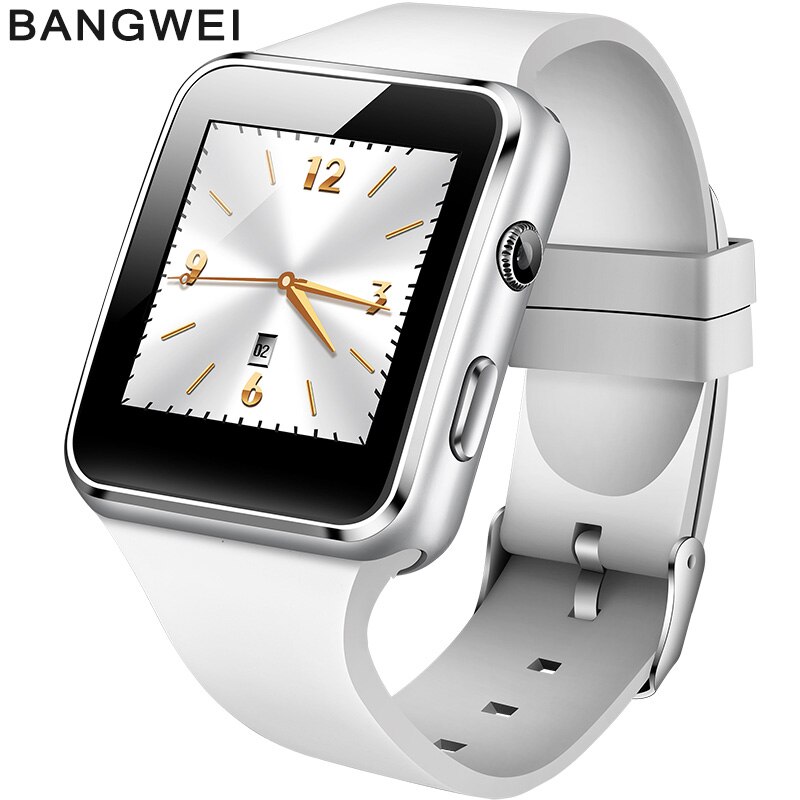 nouvelles femmes hommes montre intelligente avec caméra LED couleur écran tactile soutien SIM TF carte Bluetooth montre intelligente Sport podomètre + boîte: white