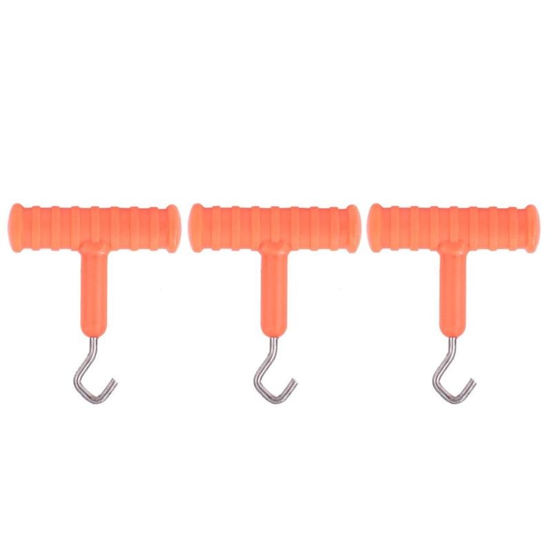 3pcs/set Stainless Steel Fishing Knot Puller Carp Rig Making Tool Hook Knot tool Terminal Tackle of Carp Rig Fishing Accessories: Orange