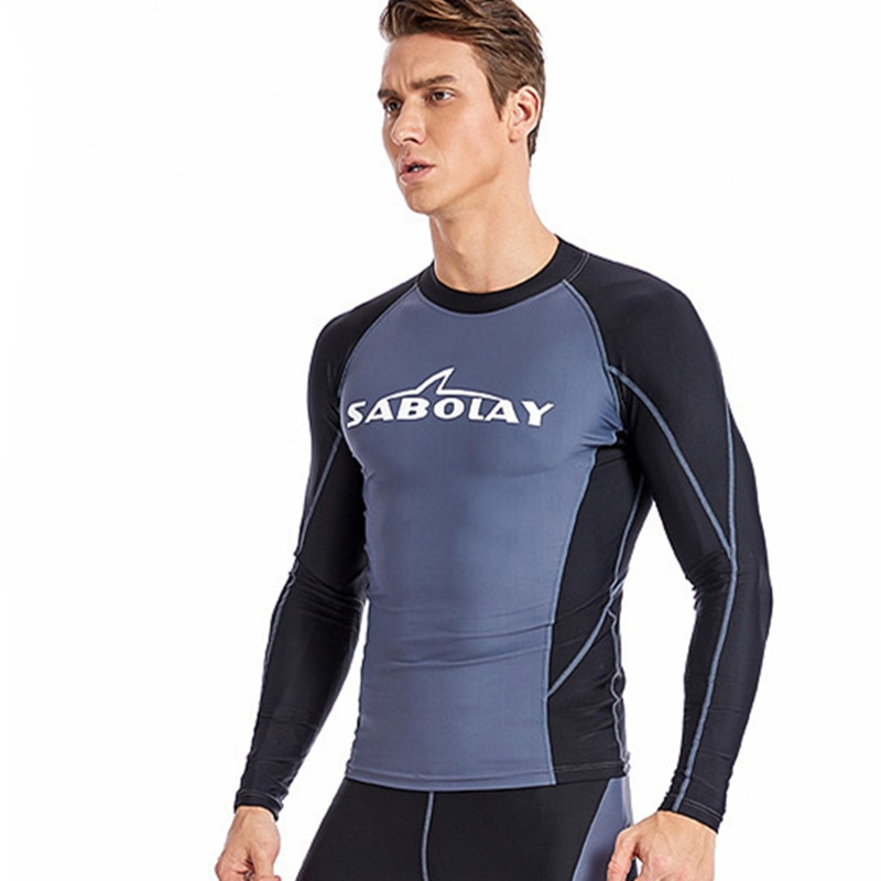 Plus size herr topp våtdräkt o-ringad sommar långärmad baddräkter lapptäcke färg surfing badkläder t-shirt simdykardräkt