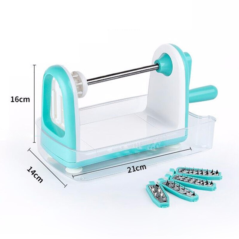 5 Blades Plantaardige Spiralizer Slicer Spiral Slicer Spaghetti Maker Met Voedsel Container Voor Courgette Noedels Keuken Gereedschap