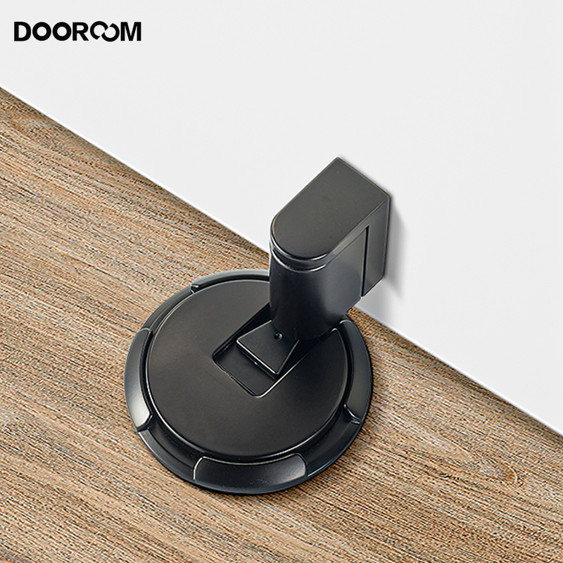 DOOROOM Neuer winddichter Türstopper für Höhle Innenbereich, robuster Bodenstopper, hält sterben Tür offen, mechanischer Türstopper ohne Bohren, mit Schrauben