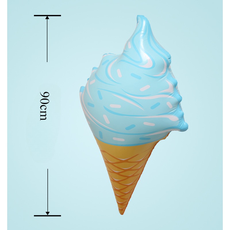 Uppblåsbar simring stor glass uppblåsbar flytande rad simbassäng glassleksak simring simutrustning: Blå