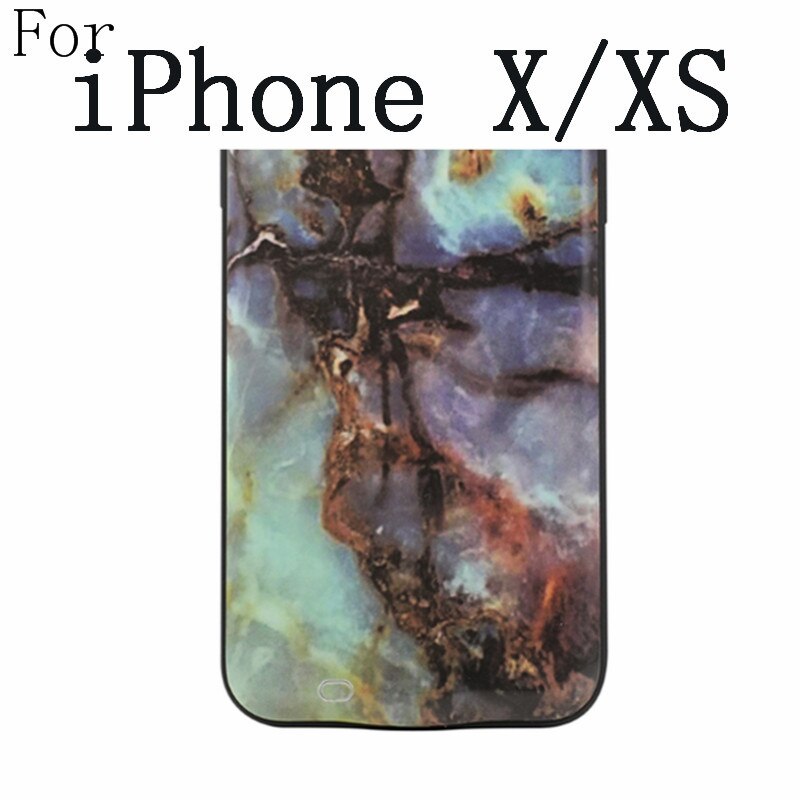 Smart External Battery Charger Case For iPhone 11 Pro X XR XS Max marble Power Bank charging case for iPhone 6S 7 8 Plus SE: IX-LSDLS