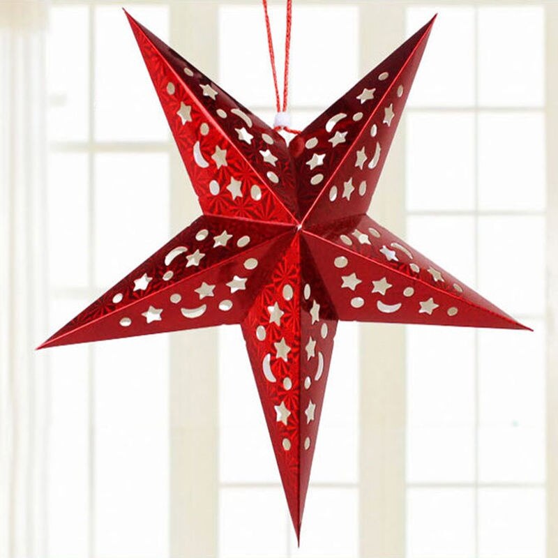 Plastic Kerstboom Top Ster Vijfpuntige Ster Hanger Kerstboom Toppers Voor Christmas Party Decoratie: 3