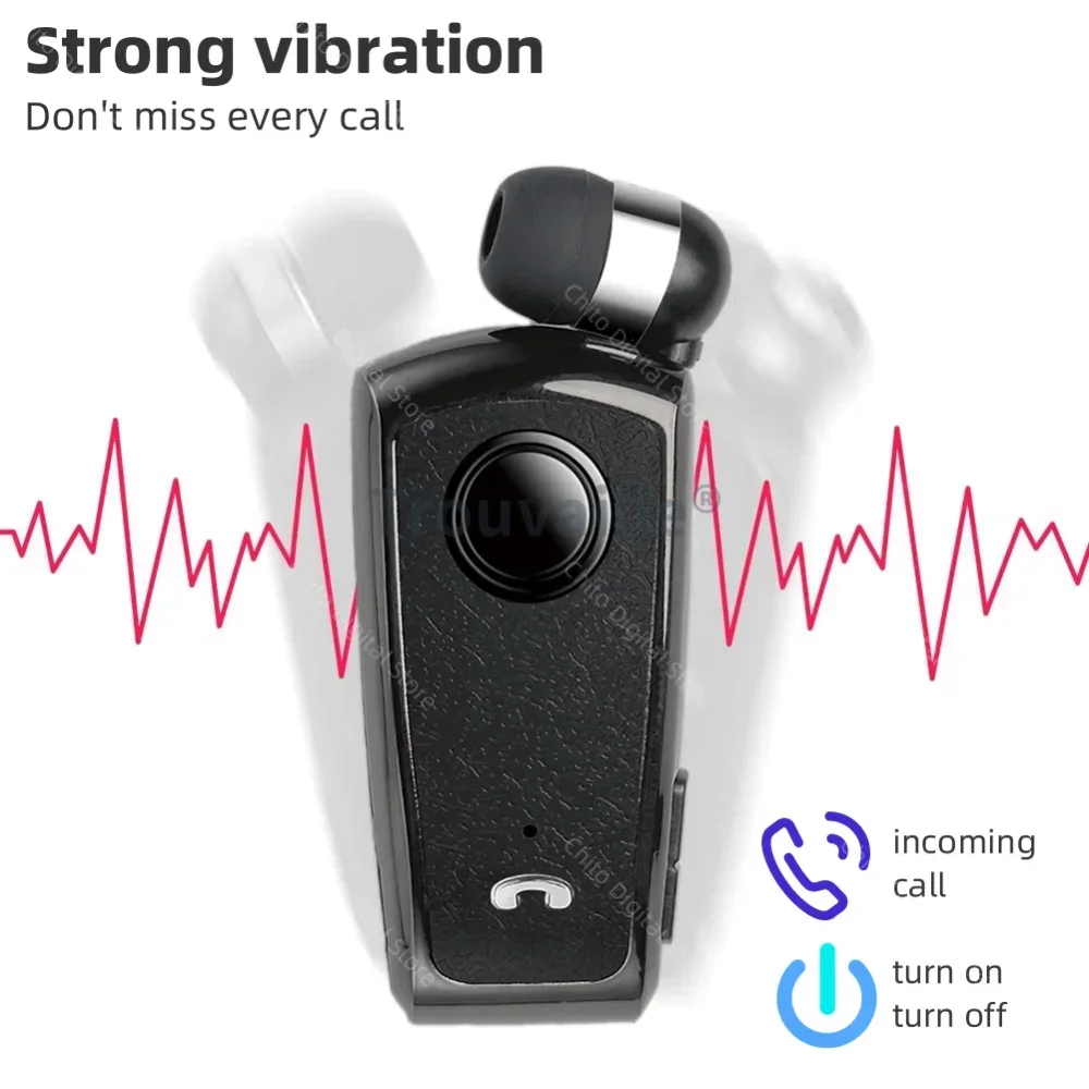 Trouvaille auriculares inalámbricos oreja en loto auriculares Bluetooth auriculares vibratorios auriculares manos libres baratos con cable retráctil