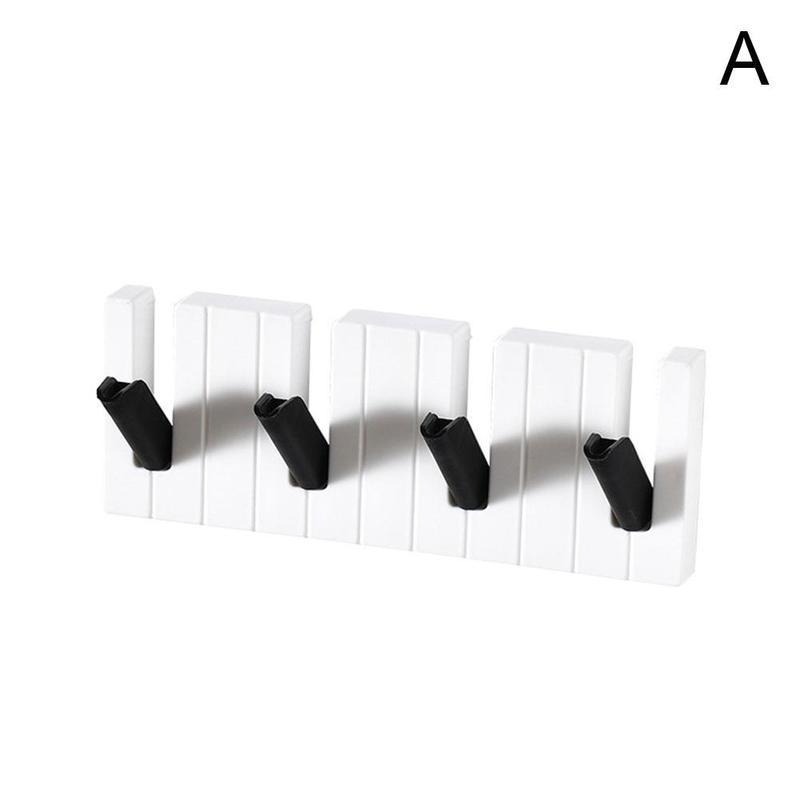 Piano Coat Racks Piano Keys Wall Mounted Coat Hook Hanger Wall Decoration Key Ring Hat Storage Organizer Rack Shelf: A