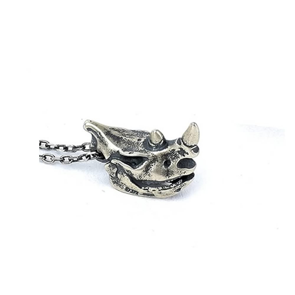 925 Sterling Silber Anhänger für Halskette Punk Schmuck Finden Zubehör Jahrgang Halskette Anhänger Schmuck Schmuck: 3 Nashorn Schädel