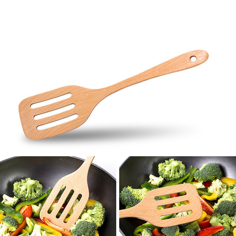 Espátula de madera para cocina, accesorios de cocina antiadherentes, herramientas de cocina, espátula para comida, utensilios de cocina, 1 ud.
