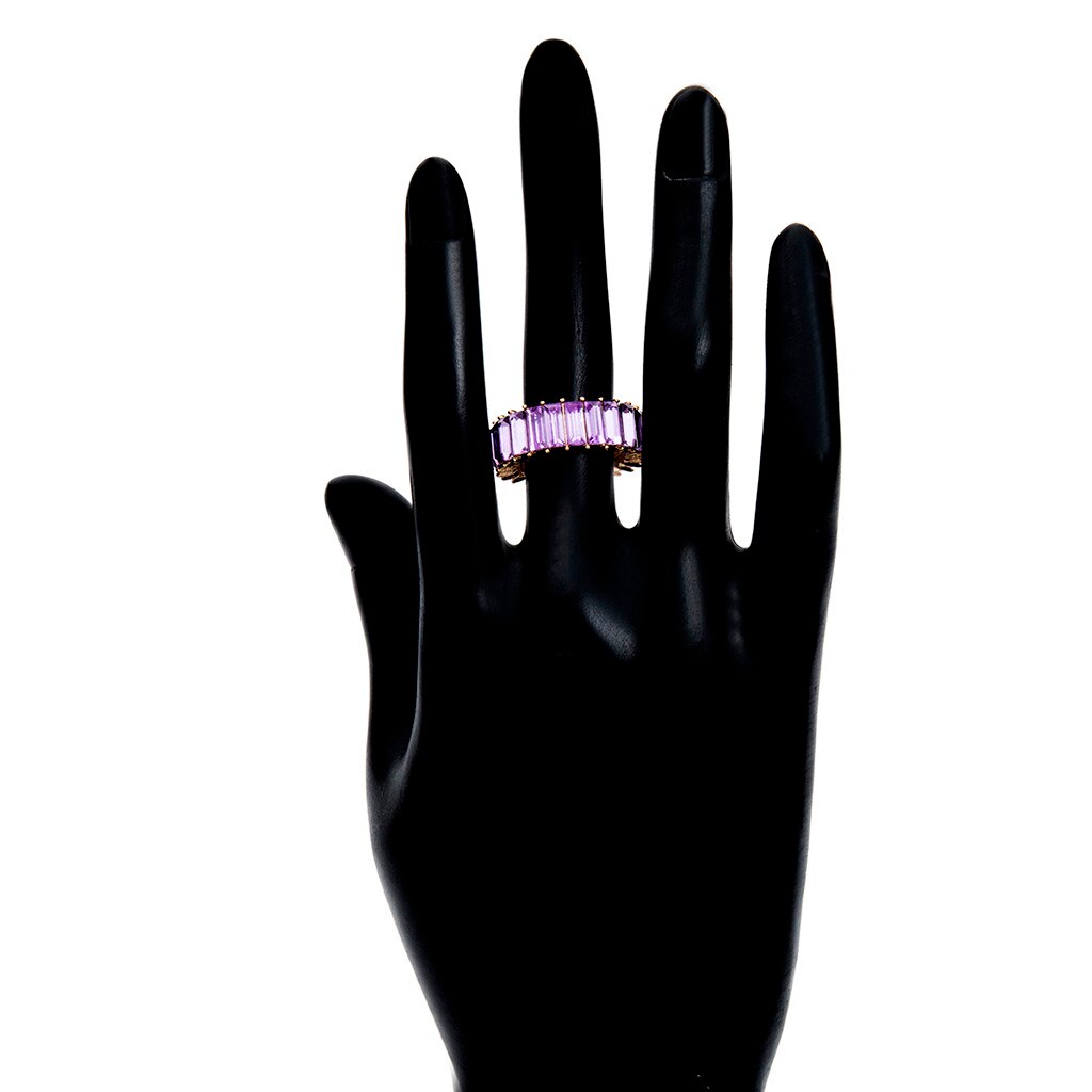 Anillo exquisito con tachuelas para mujer, piedra geométrica del arco iris, de joyería de boda, Anillos de Anel Anillos de la Alianza # jink