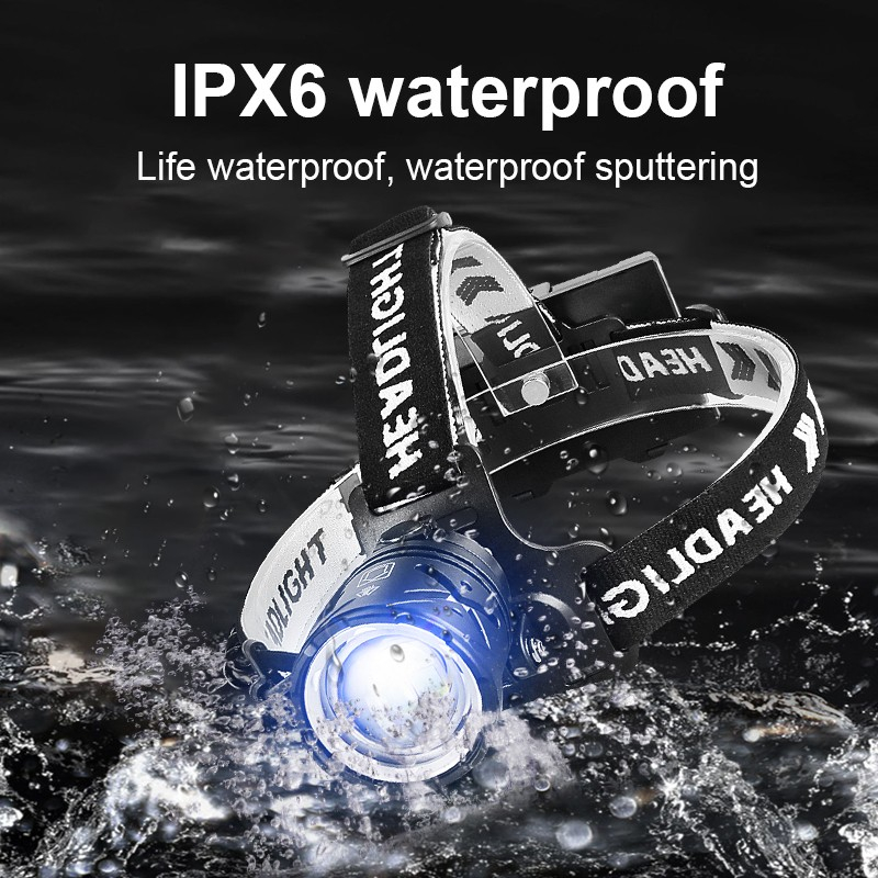 9000000lm 600w ultrakraftig pandelampe, forlygte, 8000lm l2 type c led-lommelygte til fiskeri