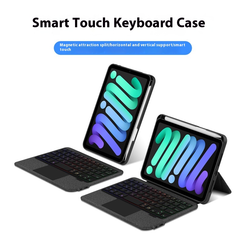 LED Touchpad Toetsenbord voor iPad Mini 6 Mini 7 8.3 inch 2025 Magnetische Intelligente Case Afneembare Stand Ondersteuning Cover