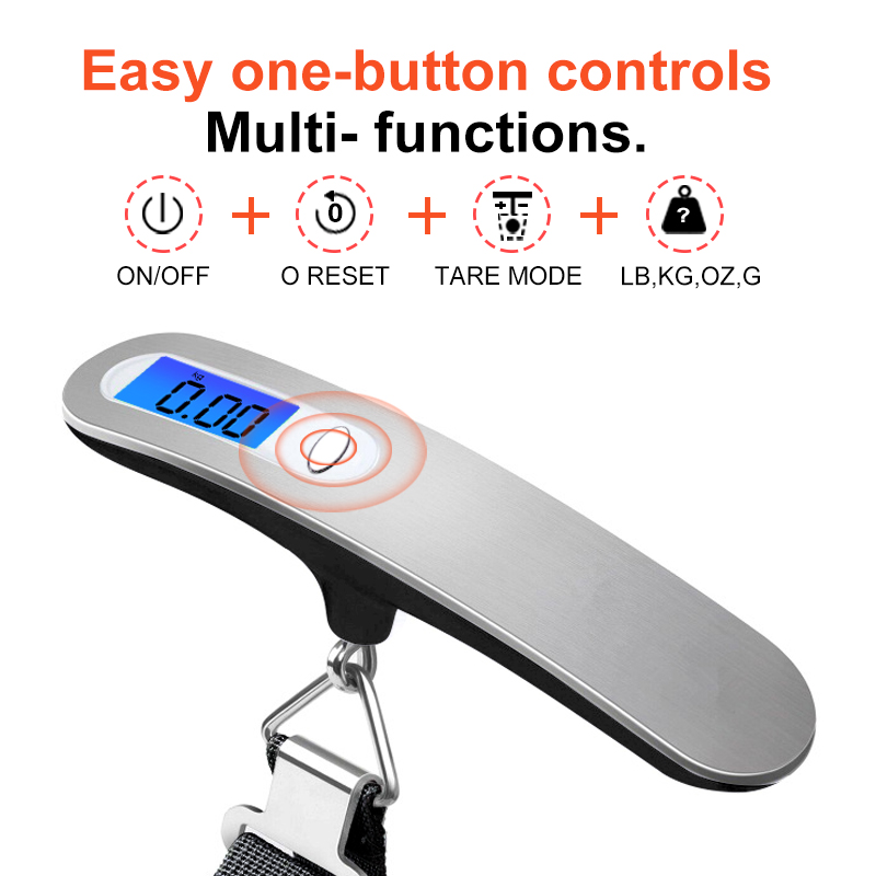 Mano 50Kg/50g Balanza de equipaje electrónica Digital LCD portátil de viaje maleta bolsa báscula colgante Balanza de peso
