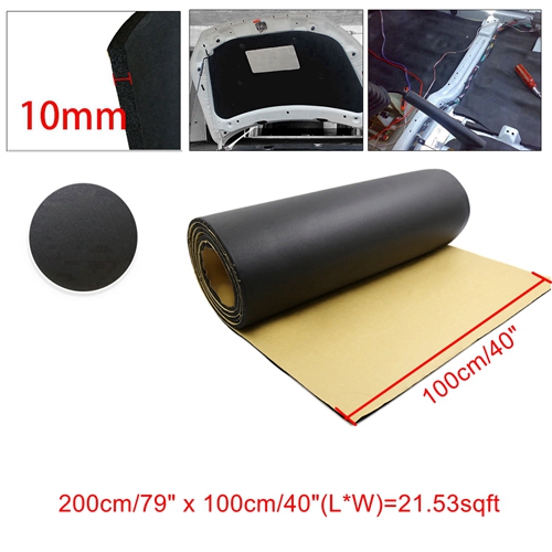 Uxcell-manta automotiva isolante de som, 5mm/8mm/10mm de borracha e espessura: 10mmx200cmx100cm