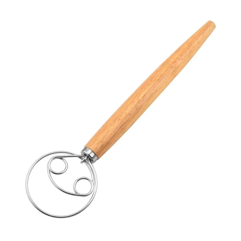 10Inch Deense Deeggarde Roestvrij Staal Nederlandse Stijl Brooddeeg Handmixer Houten Handvat Keuken Bakgereedschap Artisische Blender: Chocolade
