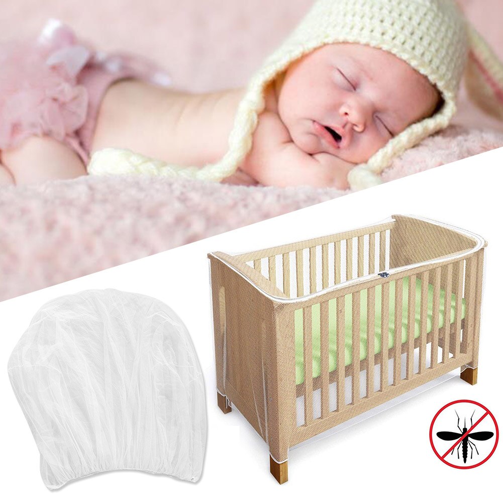 Insect Baby Wieg Crib Klamboe Mesh Cover Zomer Polyester Reizen Draagbare Accessoires Thuis Beddengoed Elastische Band Opvouwbare: 70x160x60cm