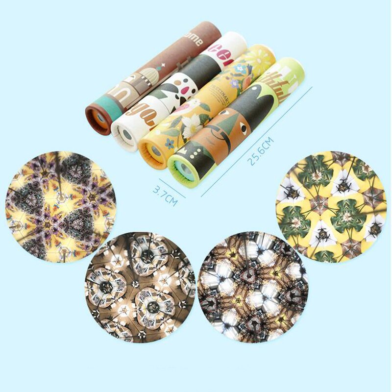 1Pc Cartoon Roterende Papier Caleidoscoop Multi-Prisma Mooie Wereld Wetenschap Educatief Speelgoed Voor Kids Funny Games
