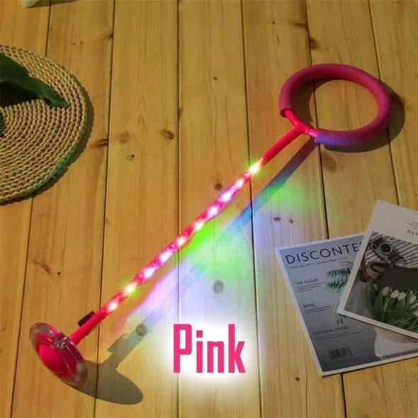 Flash Springen Touw Bal Kinderen Outdoor Fun Sport Speelgoed Led Kinderen Springen Kracht Reactie Training Swing Bal Kind-Ouder games: Pink