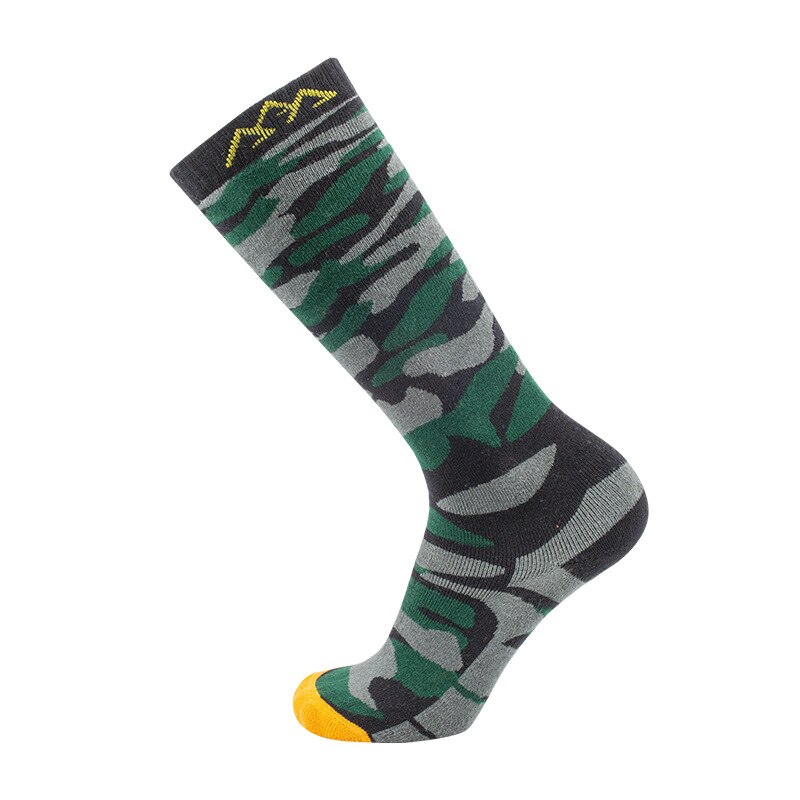 Sports Socks Winter Outdoor Skiing Mountaineering Socks Warm Wear-resistant Sports Socks Perspiration Thickening Long Tube Socks: Camouflage / L(39-44)