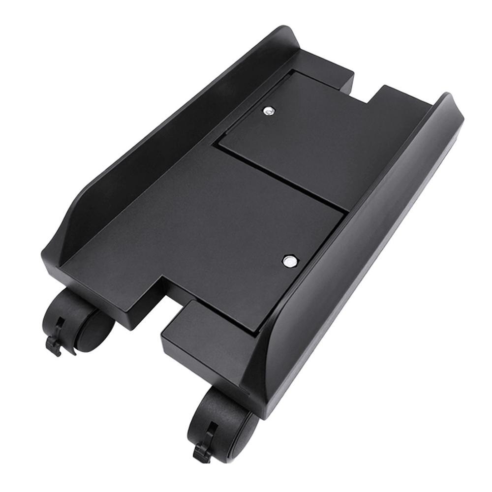 Besegad Verstelbare Computer Case CPU Rolling Holder Bracket Stand Desktop Mainframe Opbergrek met 4 Zwenkwielen: black