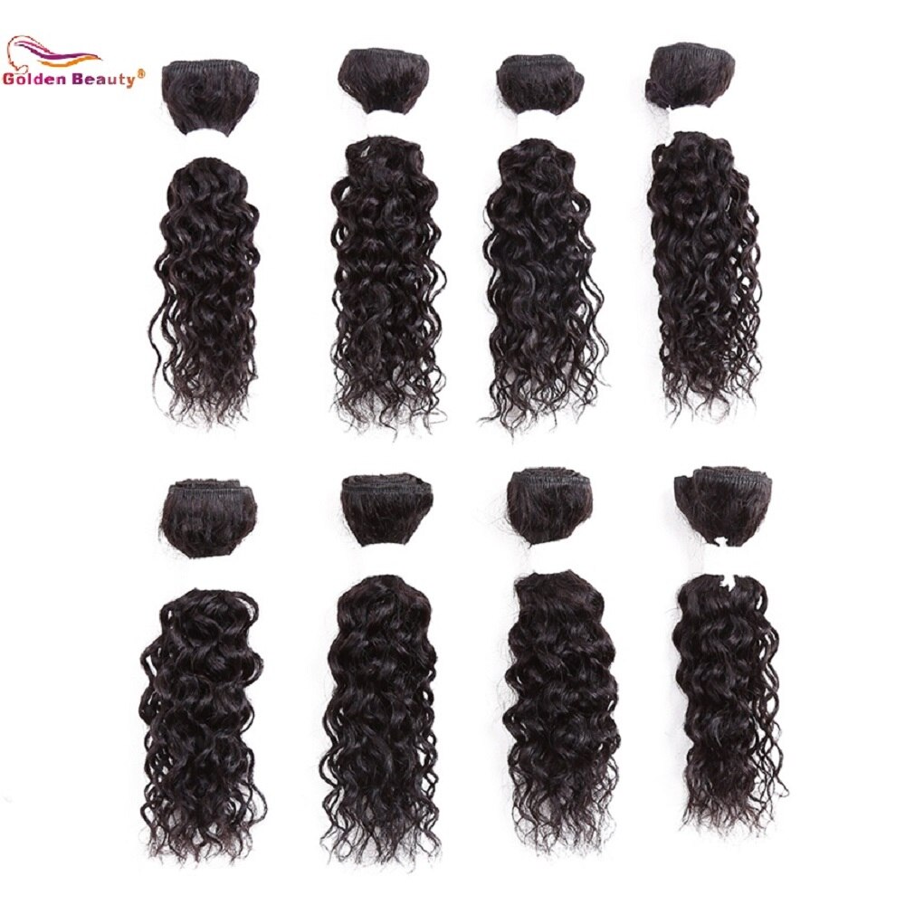 8-14 pollici Jerry arricciare Capelli Sintetici Tessuto Dei Capelli Cucire in Estensioni Dei Capelli Ombre Dei Capelli di Trama 8 pz/pacco D'oro di Bellezza