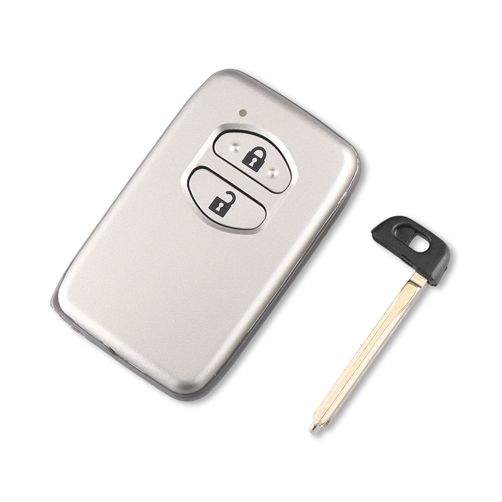 KEYYOU-Reemplazo de mando a distancia de 2/3 botones, funda de llave inteligente de coche para Toyota Camry, cubierta de llave FOB, carcasa en blanco con hoja