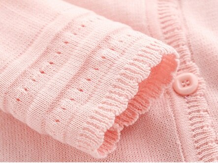 Kids Solid Knitting Coats Fall Infant Round Neck Single Breasted Jackets Long-Sleeve Casual Ruffle Edge Princess Girl Coat