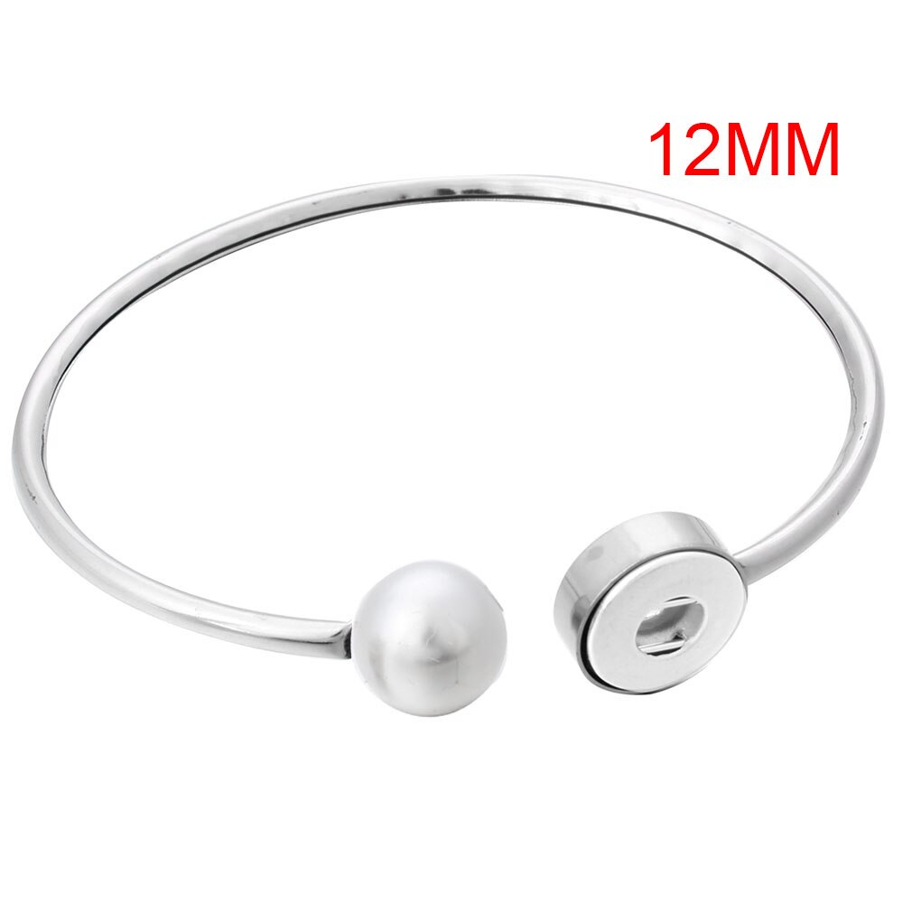 Stainless Steel Bracelet Snap Button Bracelet Bangle for Women Fit 12mm or 18mm Snap Buttons Interchangeable Charm Jewelry: dark green