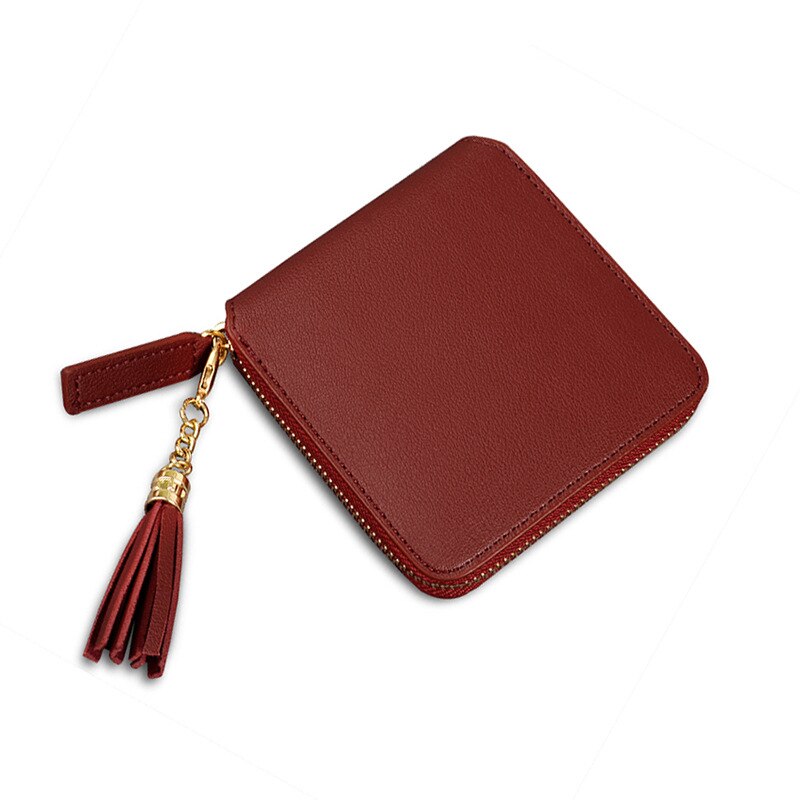 Dames Portemonnee Kort - PU Leer - Tassel Mini Portemonnee met Rits - Kaarthouder