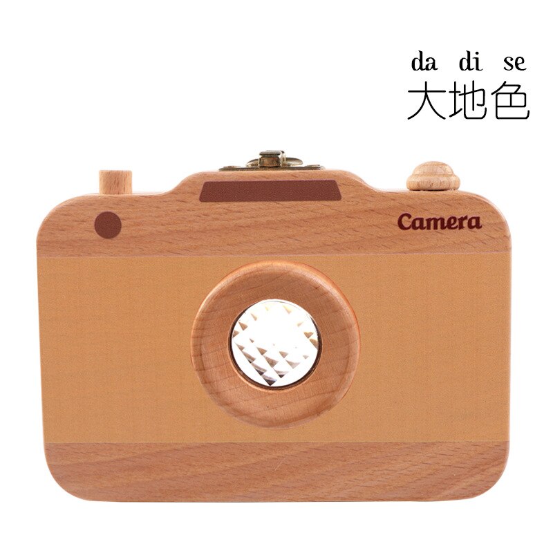 Wooden Camera Deciduous Teeth Save Storage Box Colorful Camera Teeth ya wu Protection Collection Box Lanugo Storage