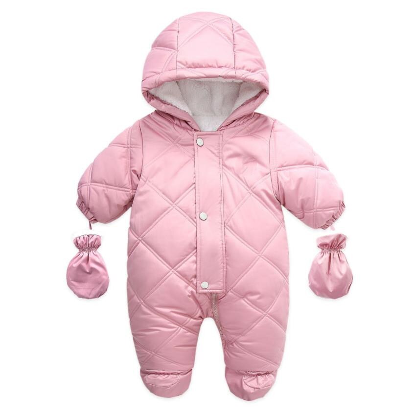 Miayii 2021 macacão roupas do bebê inverno cordeiro design de pele infantil meninos meninas quente algodão macacão manga longa com capuz macacão a768