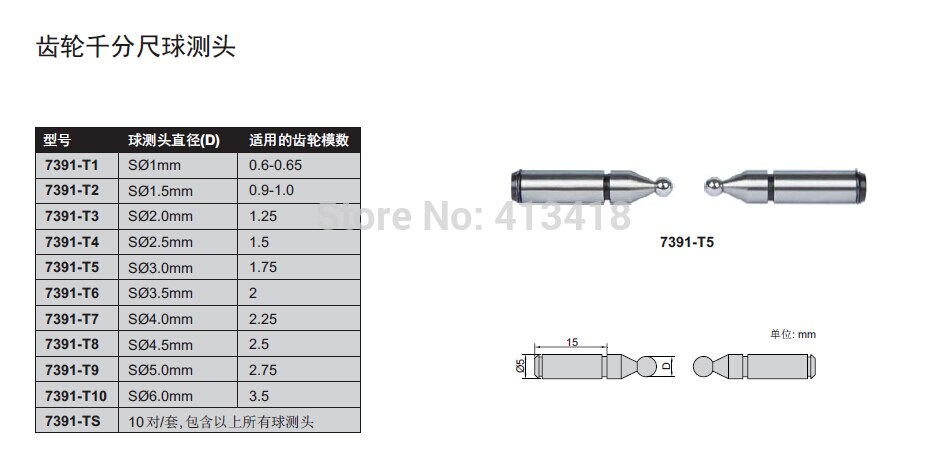 goederen gear micrometers meten hoofd-diameter 3.5mm