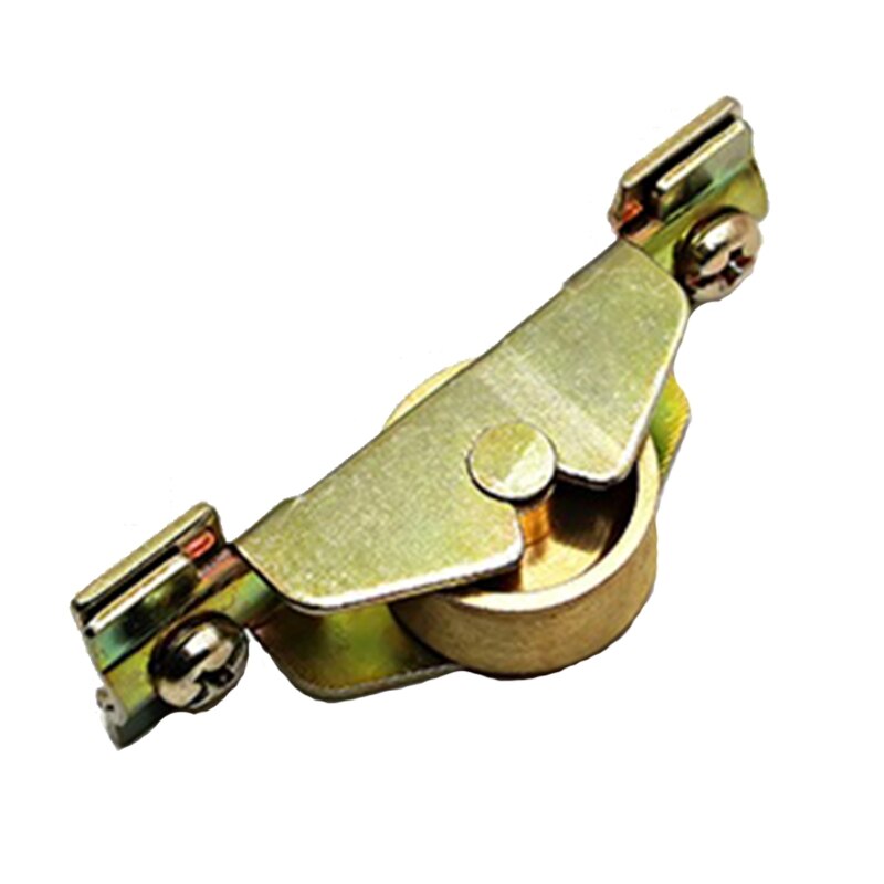 4 Pack V Groove Wheel Heavy Duty Caster Wheels Sliding Gate Rollers Pressure Bearing Pulley V-Shaped Bracket Roller: Copper Color Nickel