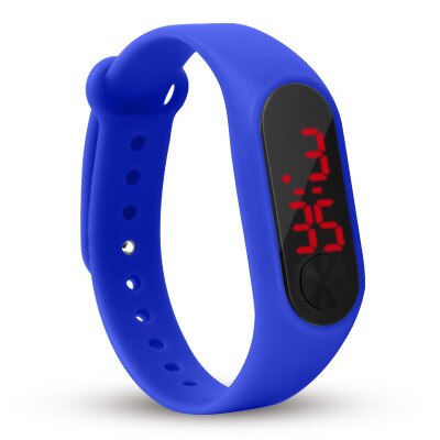 Vier Kleuren Kinderen Digitale Horloge Led Sport Horloge Casual Silicone Voor Kids Horloges Horloge Armband: blue