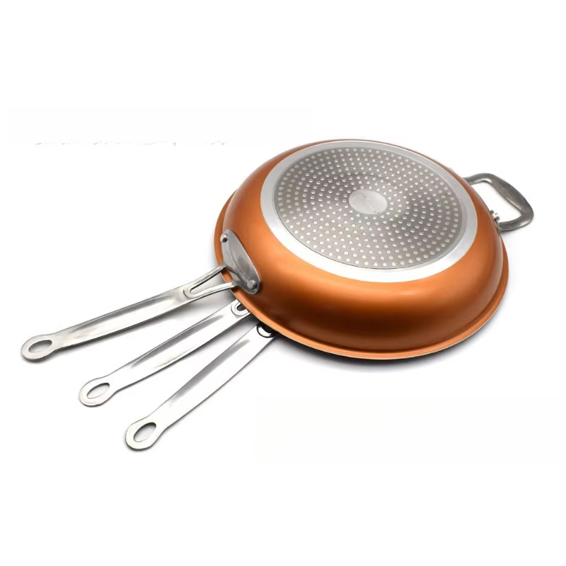 Poêle à frire antiadhésive 20 24 28cm avec revêtement en céramique titane poêle à œufs ronde en cuivre ustensiles de cuisine casseroles et poêles