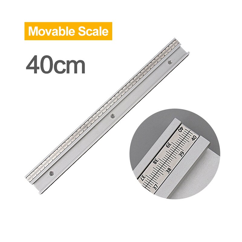 300-800mm t-track met schaal, legering t-tracks, t-sleuf, verstekrailstopper, houtbewerking, zaagtafel, werkbank, doe-het-zelfgereedschap, accessoires: Verplaatsbaar 400mm