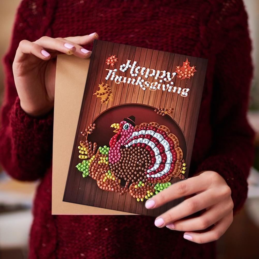 4pcs DIY Diamond Cardboard Painting Kit Party Wish Card Home Table Decoration Children's Year