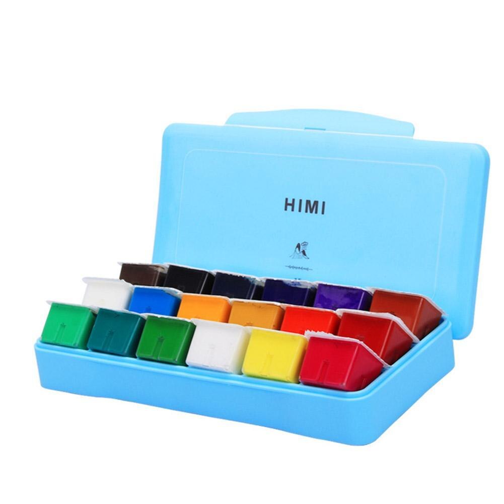 18 Kleuren Draagbare Art Jelly Gouache Set 30Ml Niet Giftig Voor Kunstenaars Gouache Met Aquarel Studenten palet S6P8