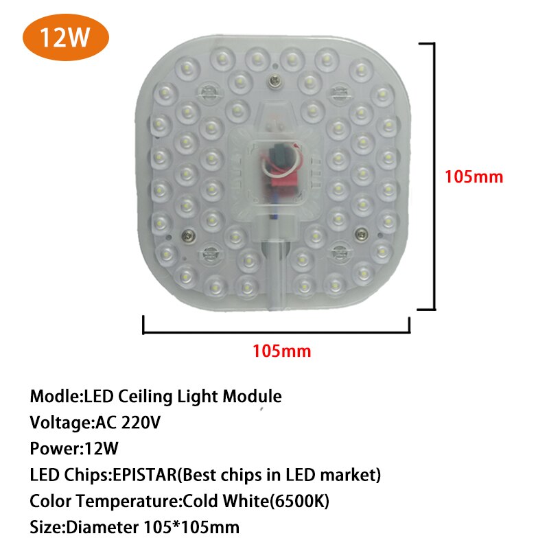 Led-modul Licht AC220V 230V 240V 12W 18W 24W Ersetzen Decke Lampe Beleuchtung Quelle Energie sparen Bequem Installation: LED Module light 12W