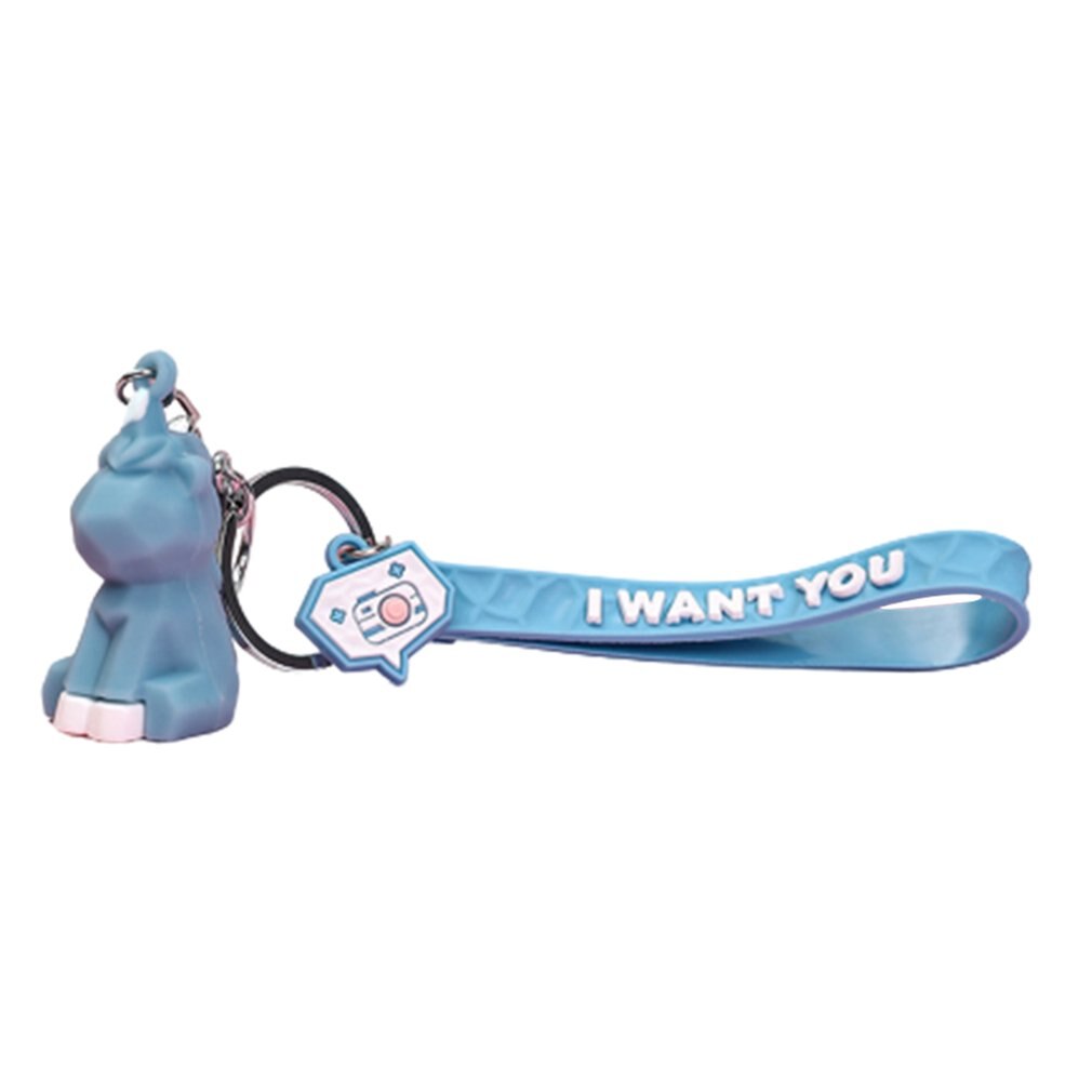 Pratique dessin animé géométrique coupe animal porte-clés pendentif mignon dinosaure panda voiture sac pendentif: violet